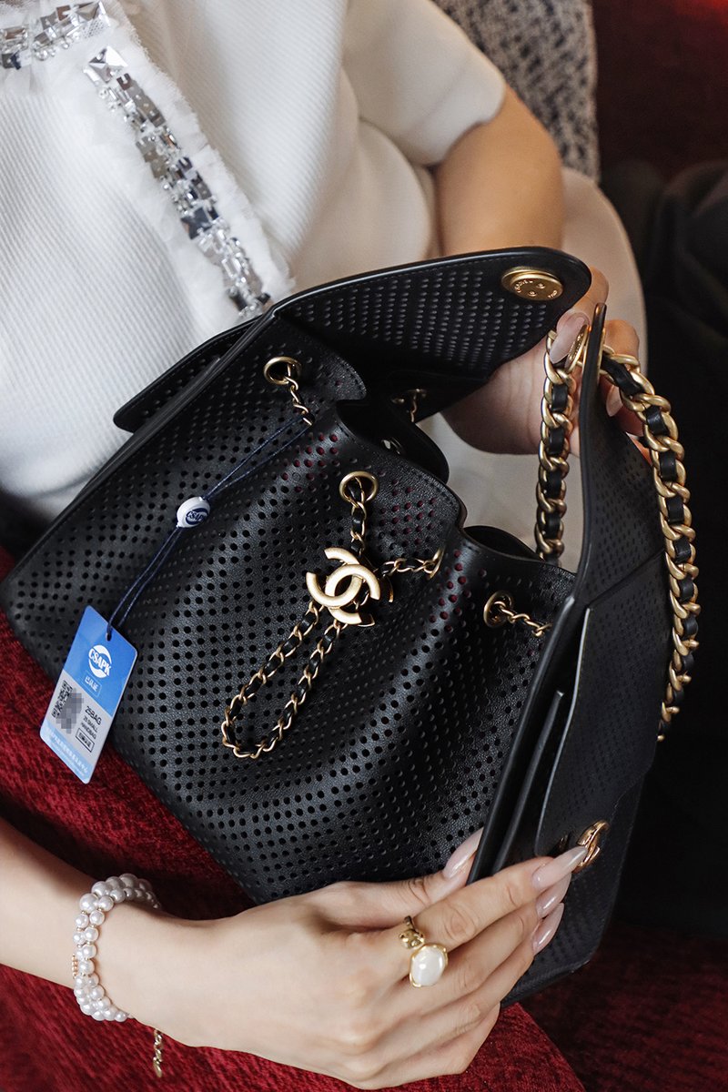 Chanel 25 Bag 鏤空版 小號 黑色 實拍