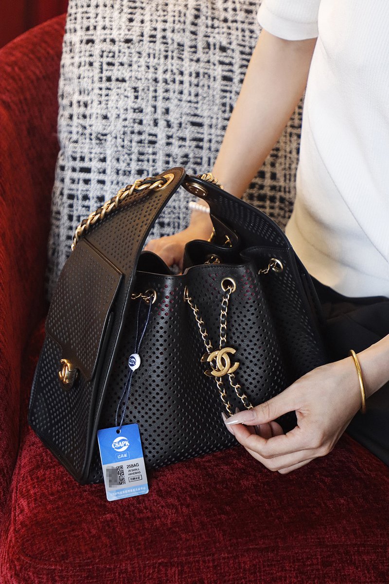 Chanel 25 Bag 鏤空版 小號 黑色 實拍