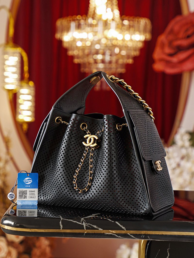 Chanel 25 Bag 鏤空版 小號 黑色 實拍