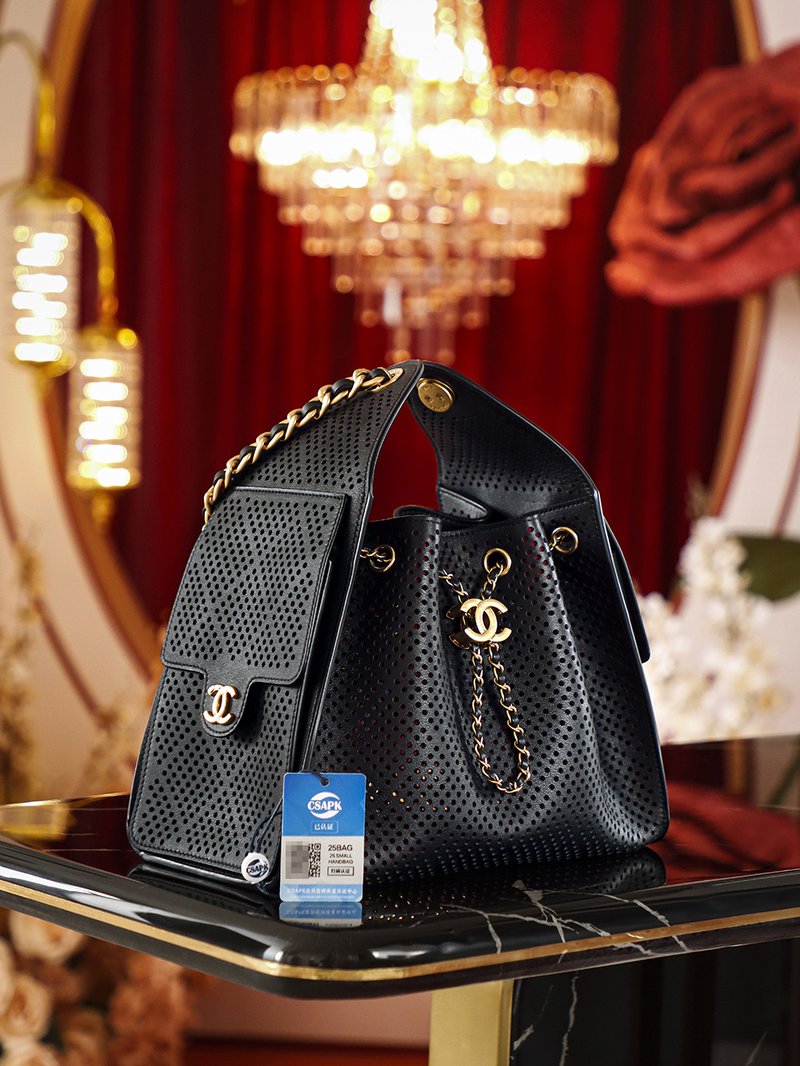 Chanel 25 Bag 鏤空版 小號 黑色(複刻)實拍