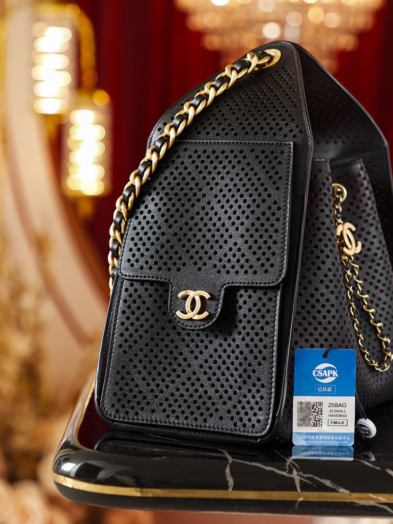 Chanel 25 Bag 鏤空版 小號 黑色 實拍