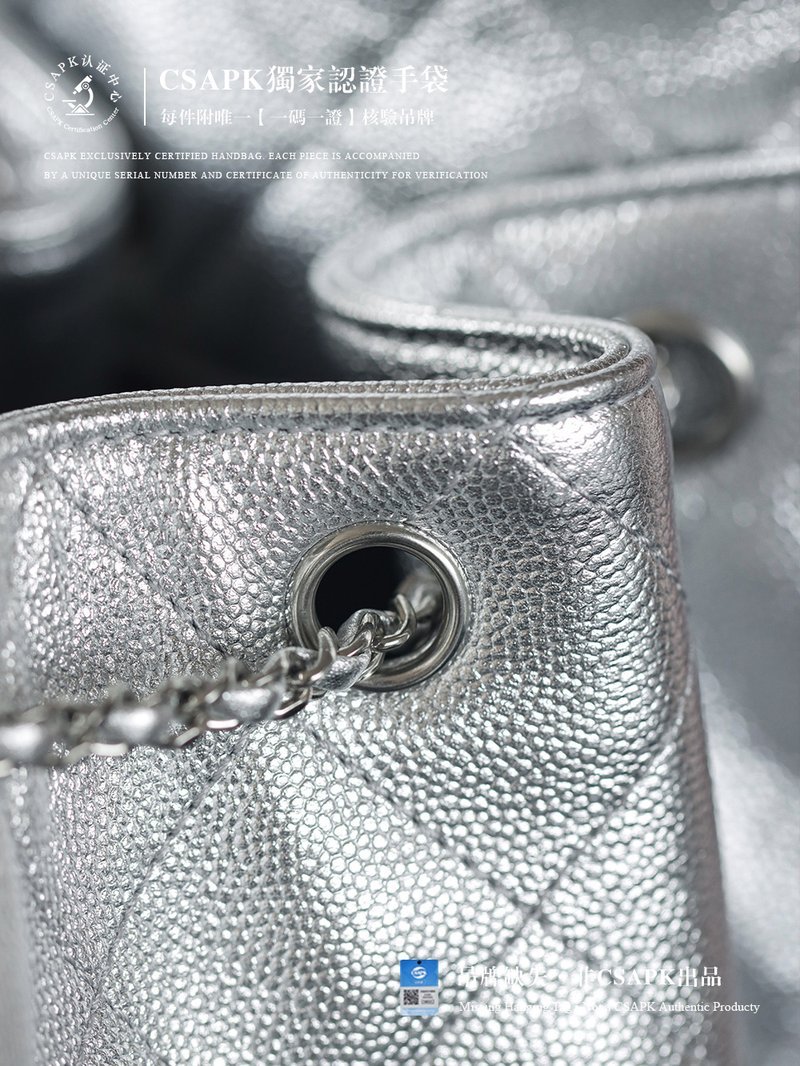 Chanel 25 Bag 嬉皮 Hobo 小號 銀色 實拍