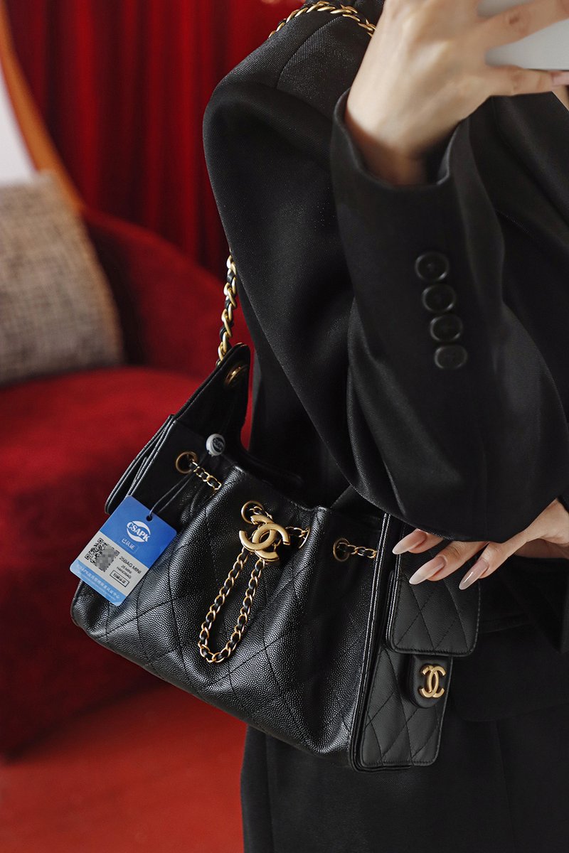 Chanel 25 迷你手袋 黑色 實拍