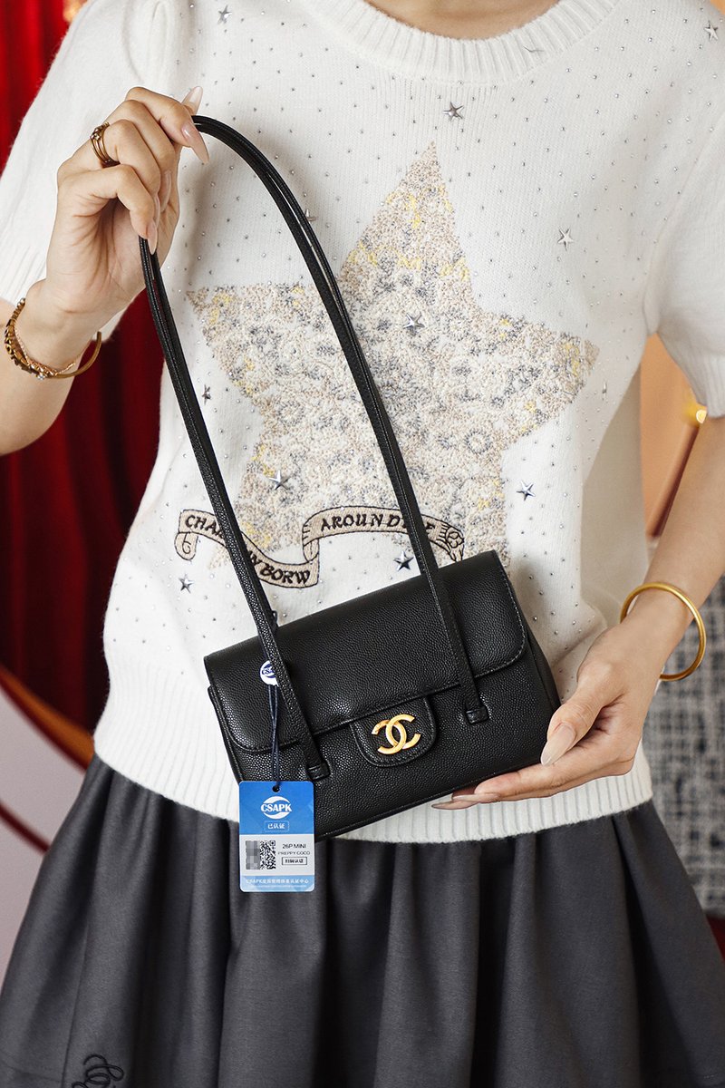 Chanel Preppy Coco 迷你 黑色 實拍