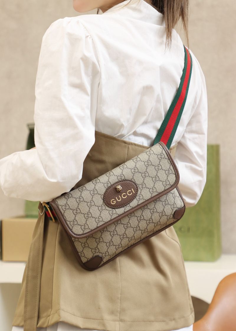 Gucci GG Supreme 虎頭腰包 上身 9 張 實拍 6