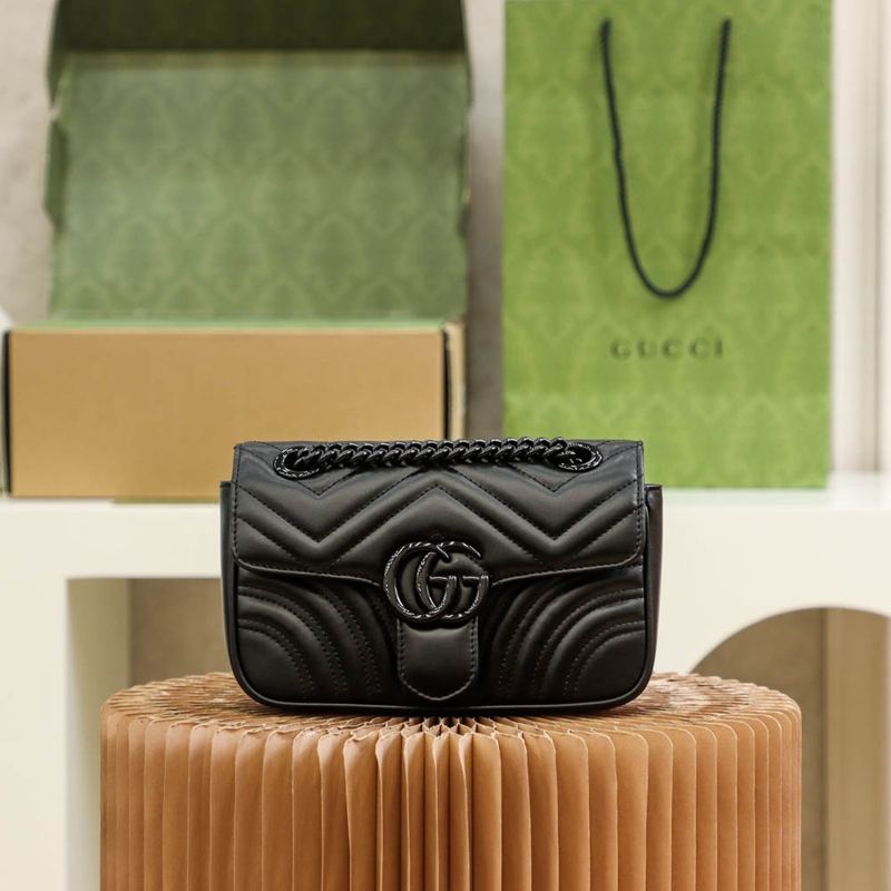 Gucci GG Marmont 黑色 肩背包（複刻）實拍