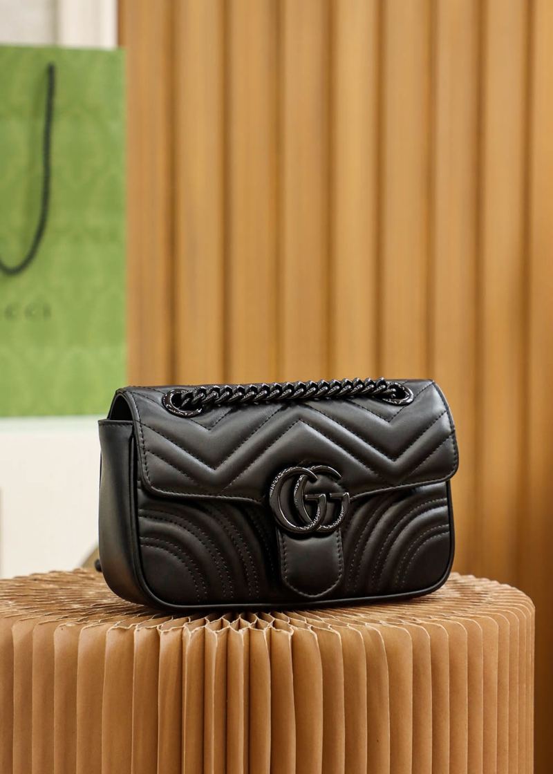 Gucci GG Marmont 黑色 肩背包 小號 棚拍 實拍 2