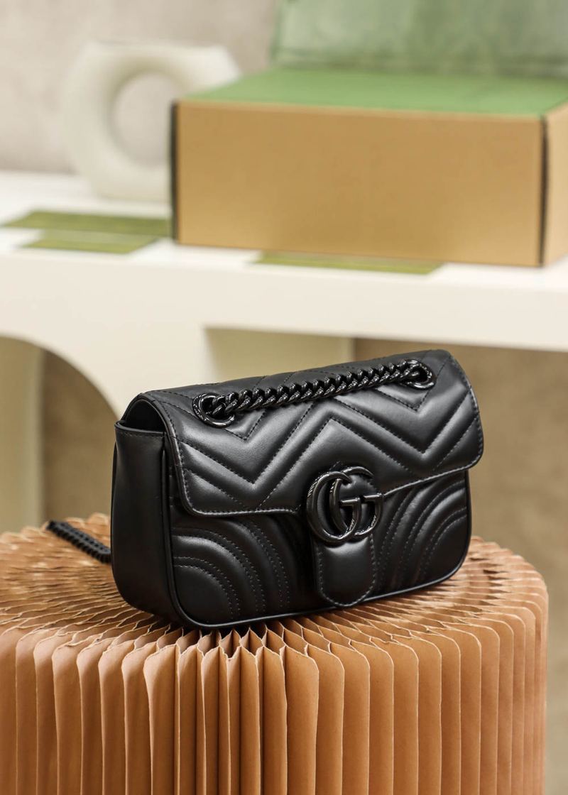 Gucci GG Marmont 黑色 肩背包 小號 棚拍 實拍 5