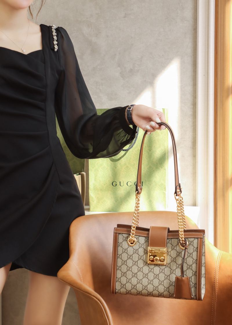 Gucci Padlock GG Supreme 小號手袋 上身 1 實拍 1
