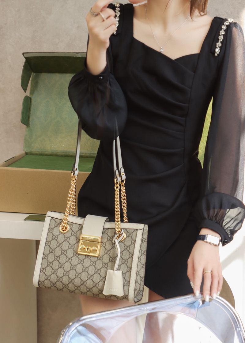 Gucci Padlock GG Supreme 小號手袋 上身 3 實拍 4