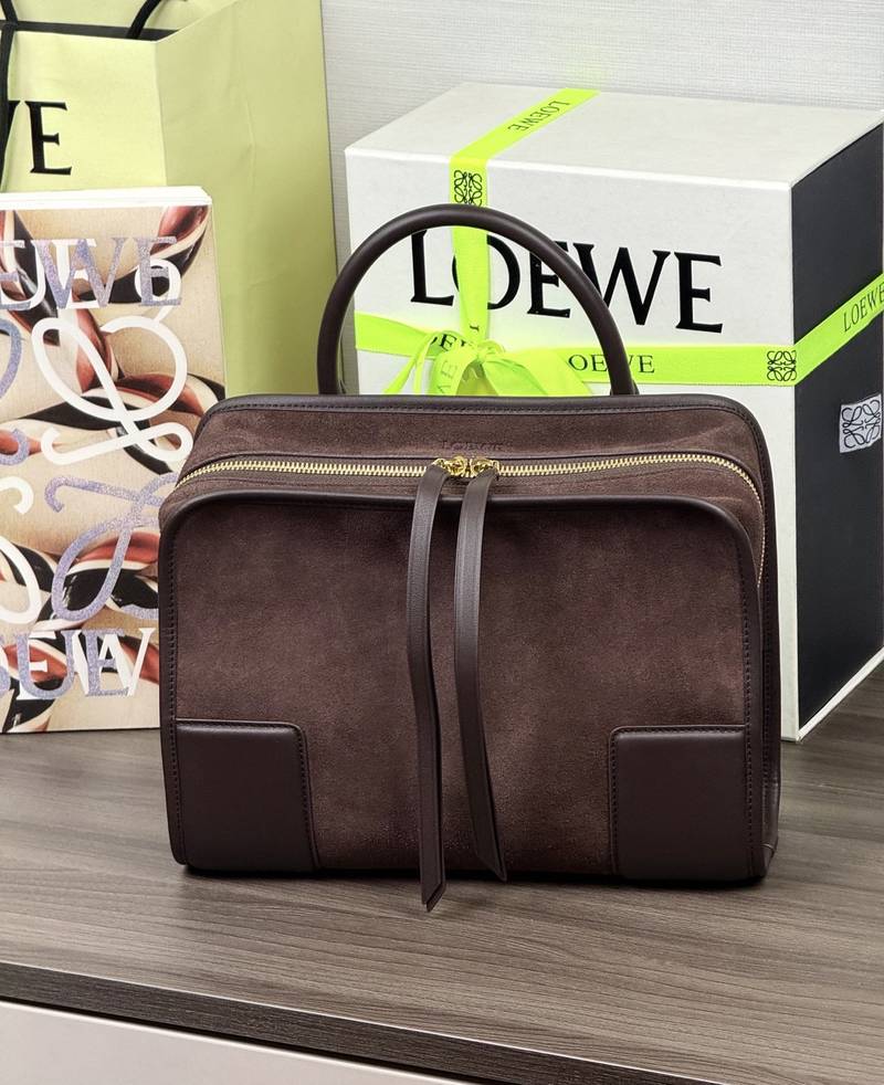 Loewe Amazona 180 中號 深栗色 實拍 7
