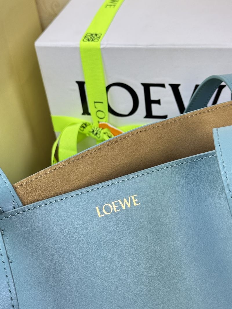 Loewe Puzzle Fold 中號托特手袋 霧藍 實拍 7