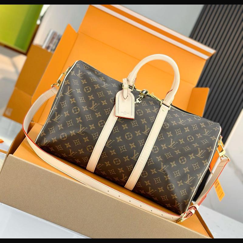 LV Keepall Bandoulière 45 M41418 · 老花原色皮 複刻實拍圖 1