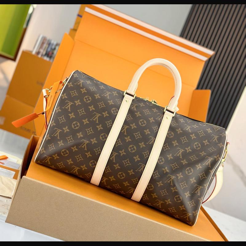 LV Keepall Bandoulière 45 M41418 · 老花原色皮 複刻實拍圖 2