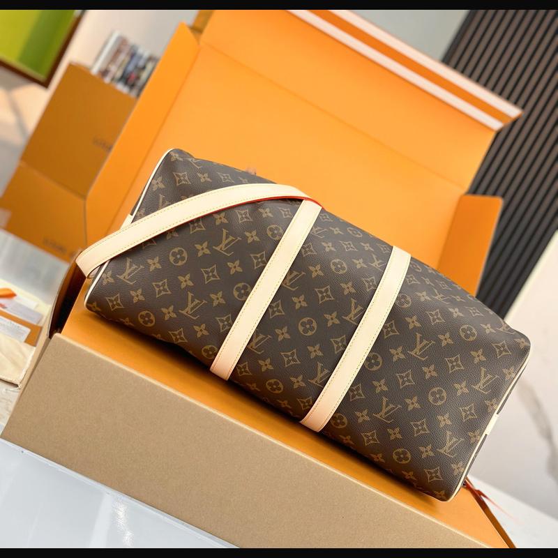 LV Keepall Bandoulière 45 M41418 · 老花原色皮 複刻實拍圖 4