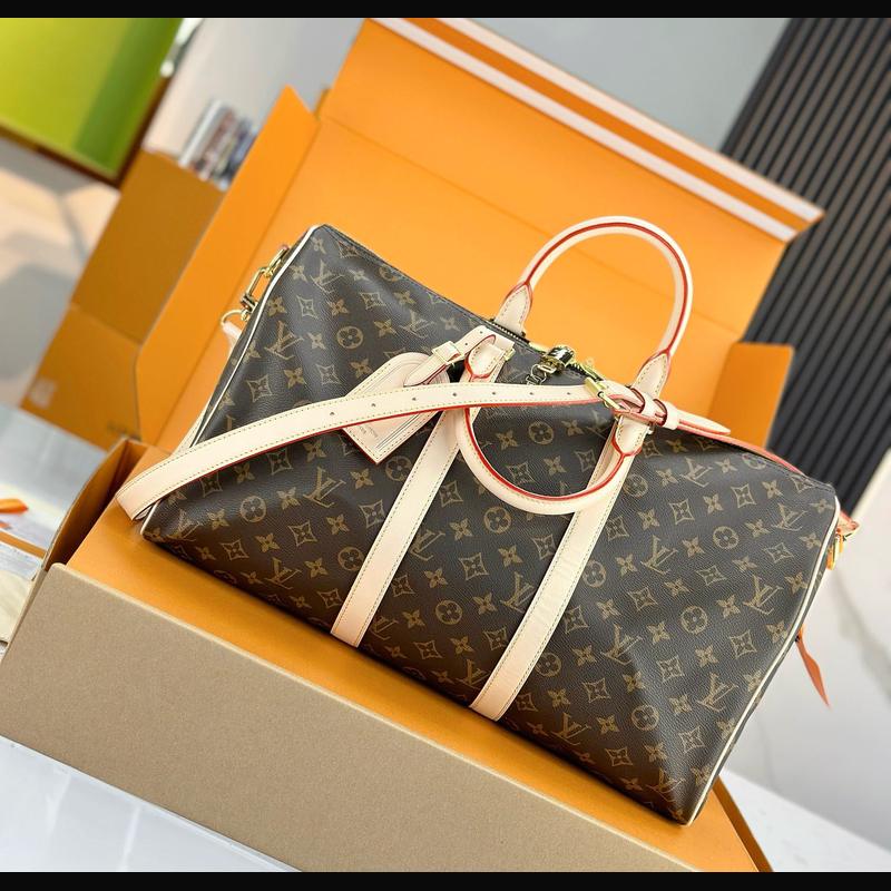 LV Keepall Bandoulière 45 M41418 · 老花原色皮 複刻實拍圖 5