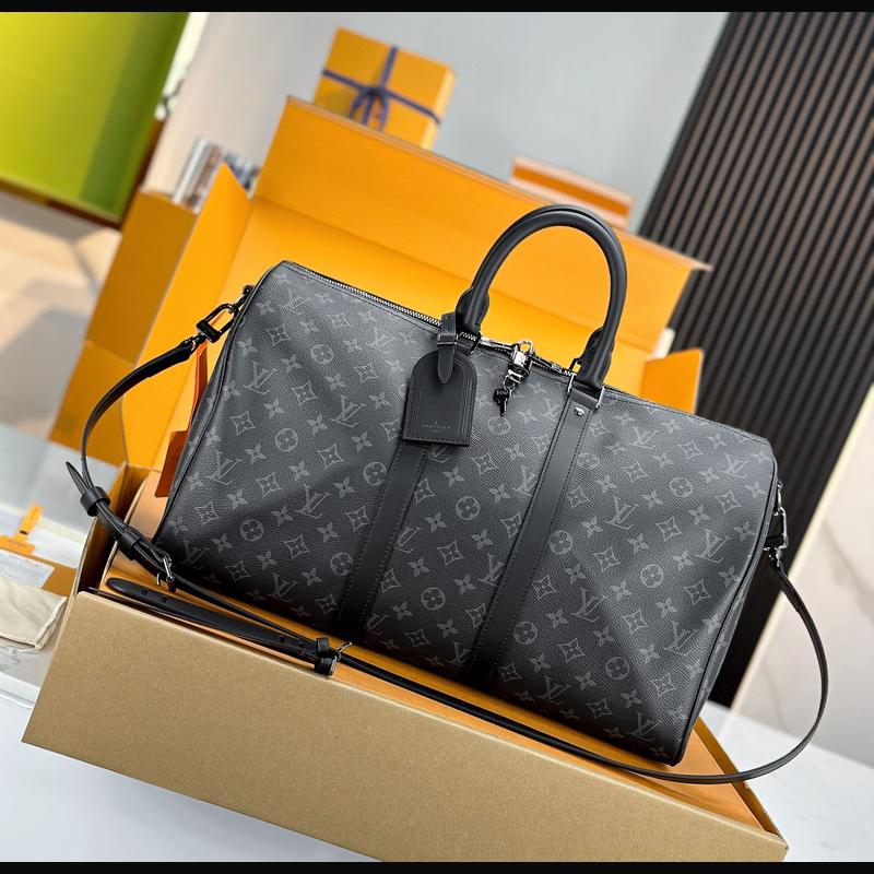 LV Keepall Bandoulière 45 M40569 · 黑花 Eclipse 複刻實拍圖 1
