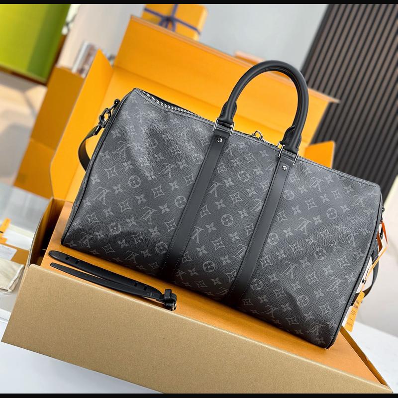 LV Keepall Bandoulière 45 M40569 · 黑花 Eclipse 複刻實拍圖 2