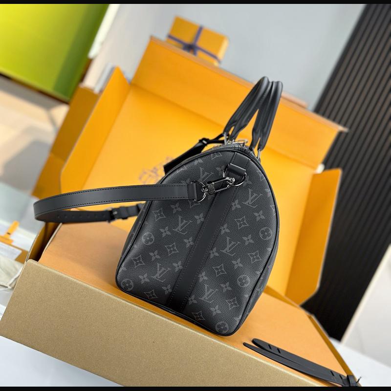 LV Keepall Bandoulière 45 M40569 · 黑花 Eclipse 複刻實拍圖 3