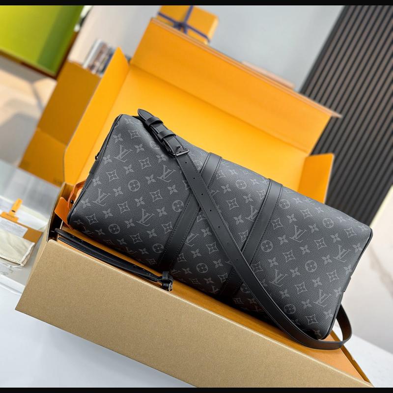 LV Keepall Bandoulière 45 M40569 · 黑花 Eclipse 複刻實拍圖 4