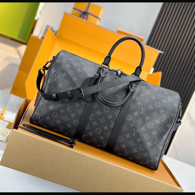 LV Keepall Bandoulière 45 M40569 · 黑花 Eclipse 複刻實拍圖 5