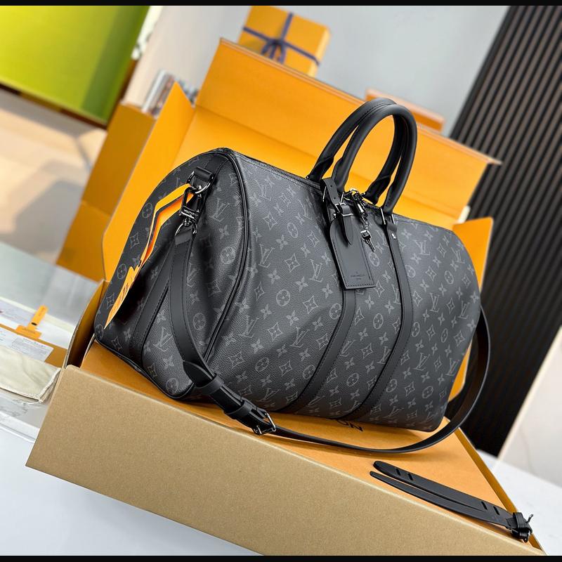 LV Keepall Bandoulière 45 M40569 · 黑花 Eclipse 複刻實拍圖 6