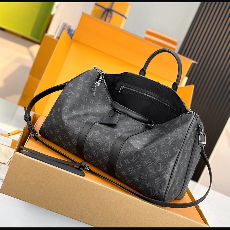 LV Keepall Bandoulière 45 M40569 · 黑花 Eclipse 複刻實拍圖 8