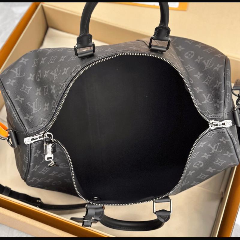 LV Keepall Bandoulière 45 M40569 · 黑花 Eclipse 複刻實拍圖 9