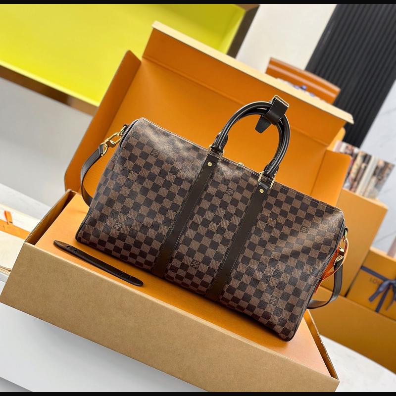 LV Keepall Bandoulière 45 N41418 · 啡格老花 複刻實拍圖 2