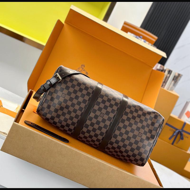 LV Keepall Bandoulière 45 N41418 · 啡格老花 複刻實拍圖 4