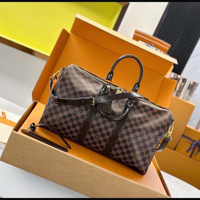 LV Keepall Bandoulière 45 N41418 · 啡格老花 複刻實拍圖 5