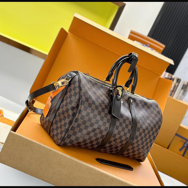 LV Keepall Bandoulière 45 N41418 · 啡格老花 複刻實拍圖 6