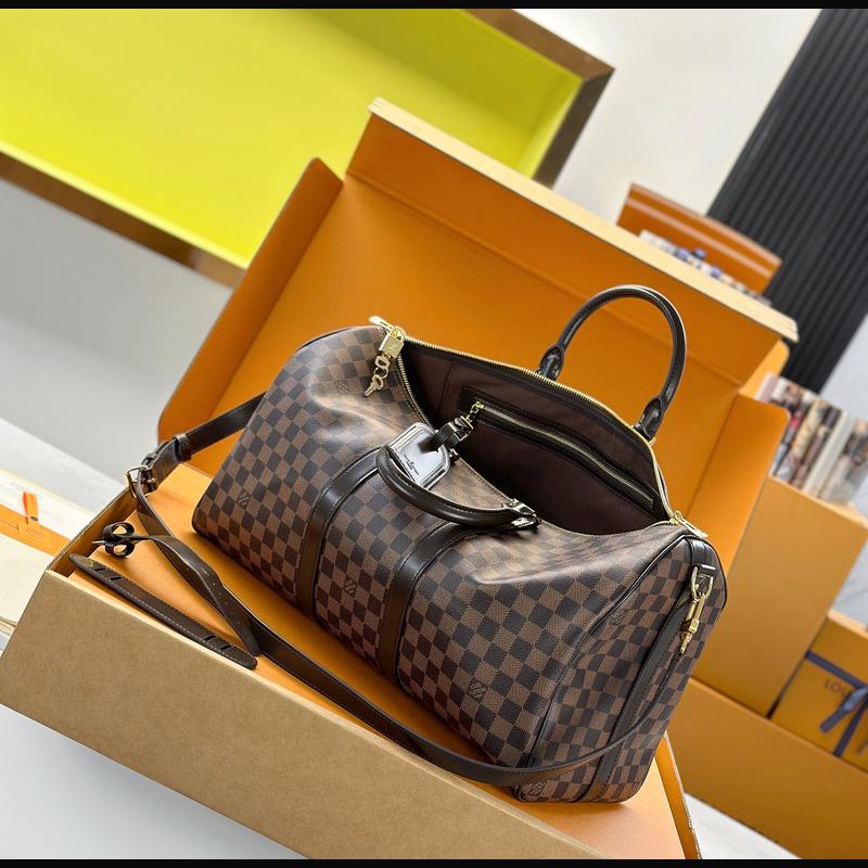 LV Keepall Bandoulière 45 N41418 · 啡格老花 複刻實拍圖 8