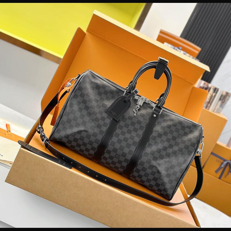 LV Keepall Bandoulière 45 N41418 · 黑格老花 複刻實拍圖 1