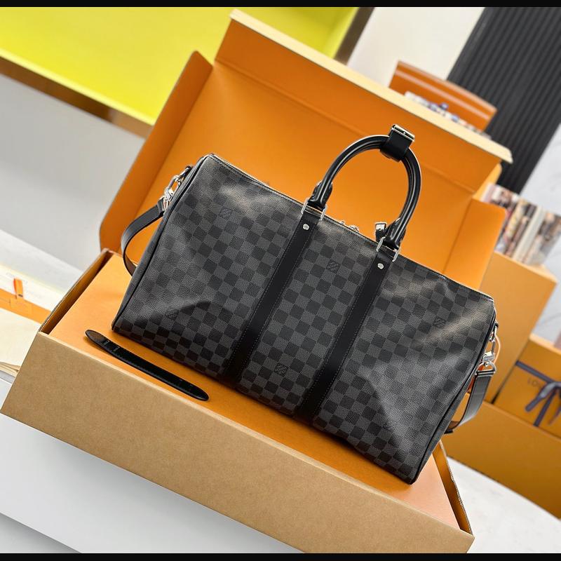 LV Keepall Bandoulière 45 N41418 · 黑格老花 複刻實拍圖 2