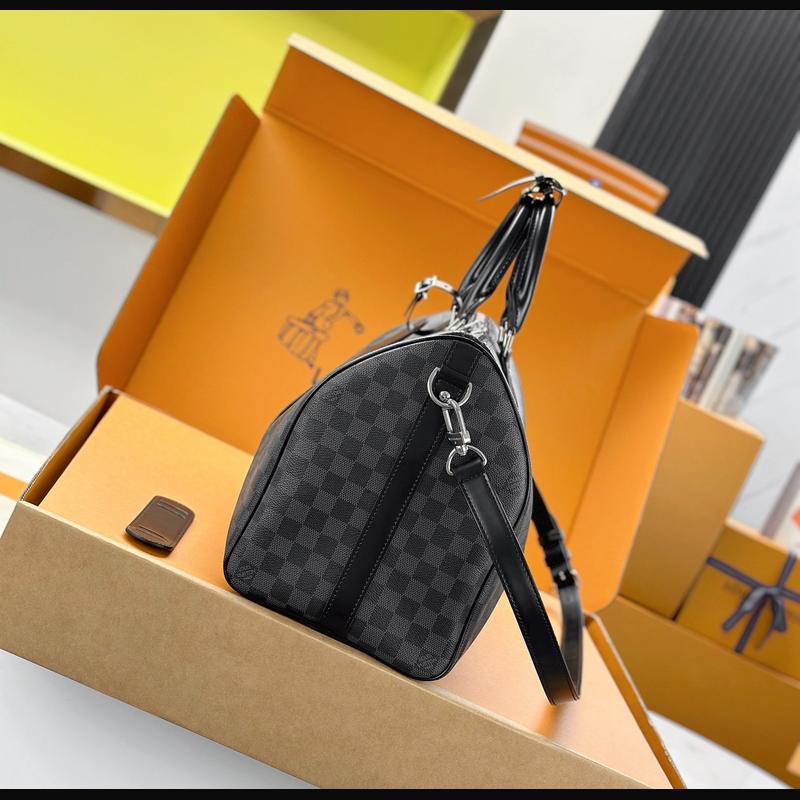 LV Keepall Bandoulière 45 N41418 · 黑格老花 複刻實拍圖 3