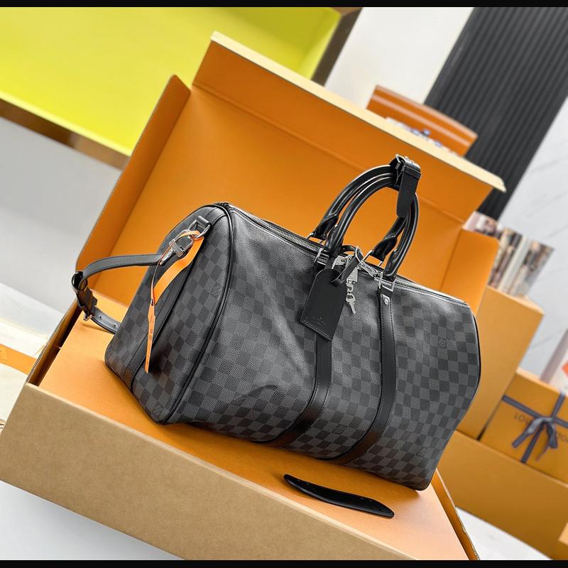 LV Keepall Bandoulière 45 N41418 · 黑格老花 複刻實拍圖 6