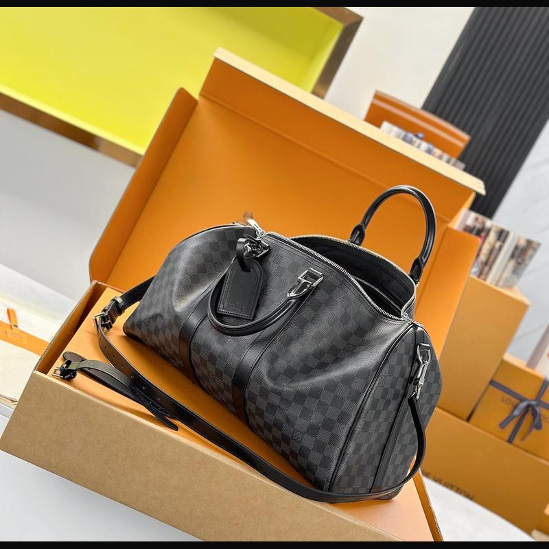 LV Keepall Bandoulière 45 N41418 · 黑格老花 複刻實拍圖 8
