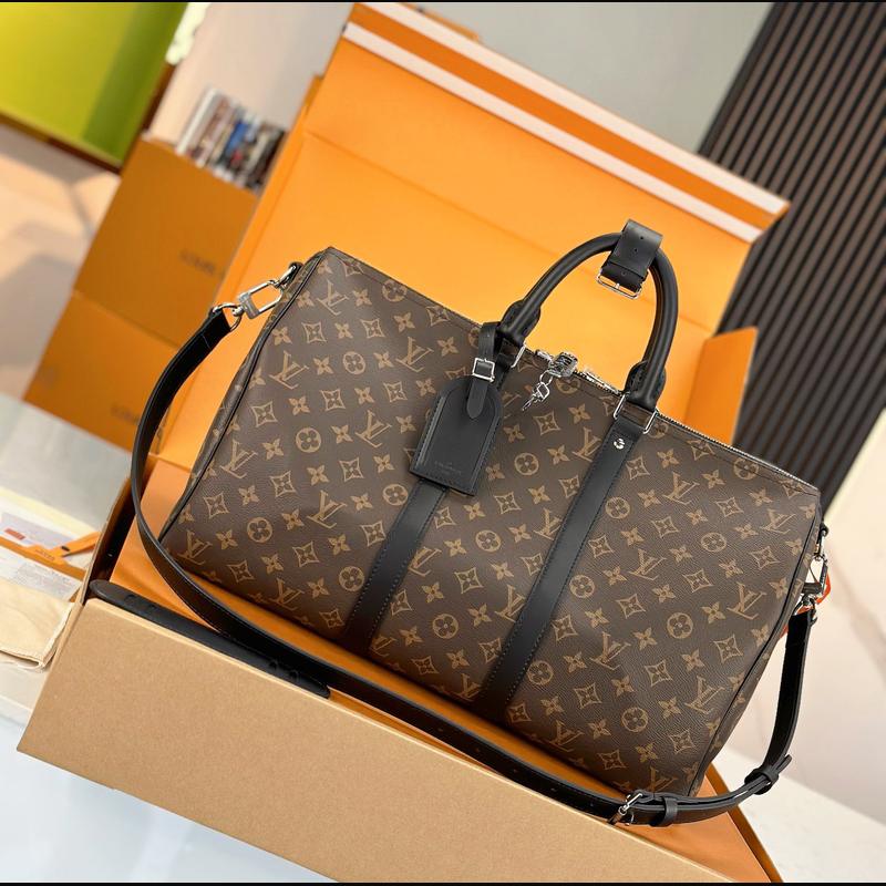LV Keepall Bandoulière 45 M56711 · 老花配黑皮 複刻實拍圖 1