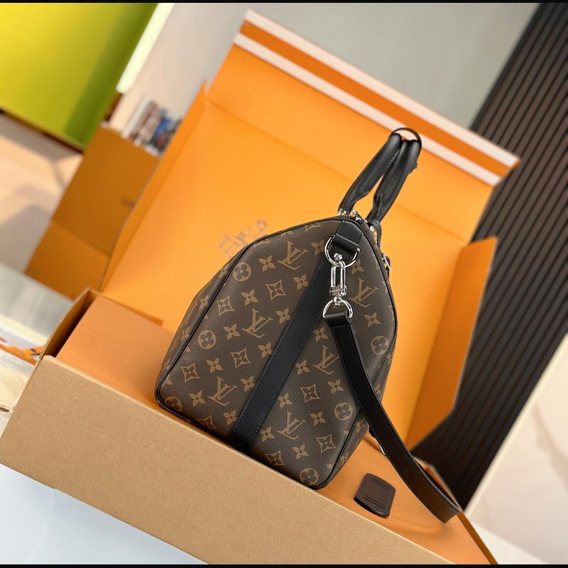 LV Keepall Bandoulière 45 M56711 · 老花配黑皮 複刻實拍圖 3