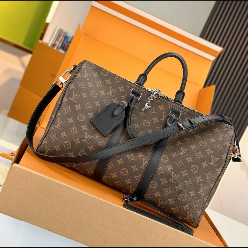 LV Keepall Bandoulière 45 M56711 · 老花配黑皮 複刻實拍圖 5