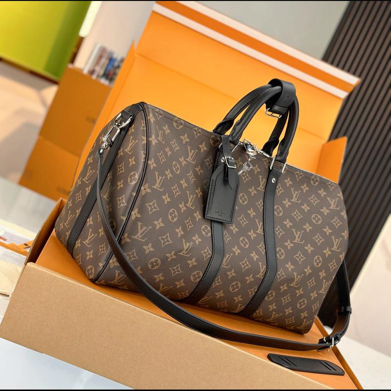 LV Keepall Bandoulière 45 M56711 · 老花配黑皮 複刻實拍圖 6