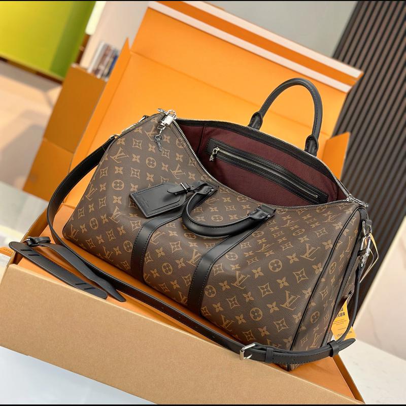 LV Keepall Bandoulière 45 M56711 · 老花配黑皮 複刻實拍圖 8