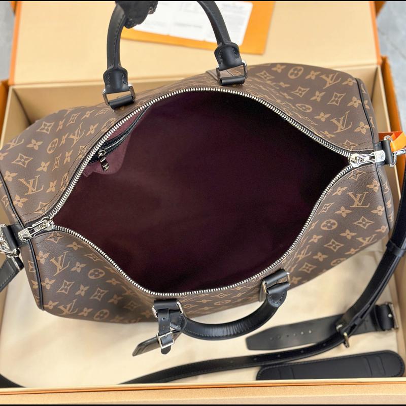 LV Keepall Bandoulière 45 M56711 · 老花配黑皮 複刻實拍圖 9
