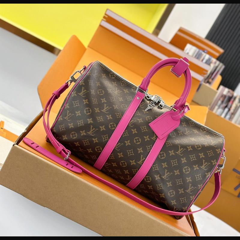 LV Keepall Bandoulière 45 M13807 · 桃紅邊老花 複刻實拍圖 1