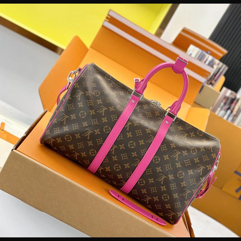 LV Keepall Bandoulière 45 M13807 · 桃紅邊老花 複刻實拍圖 2