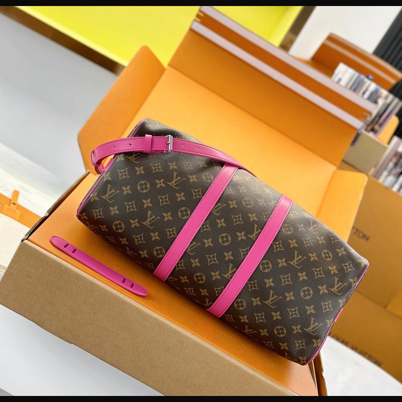 LV Keepall Bandoulière 45 M13807 · 桃紅邊老花 複刻實拍圖 4