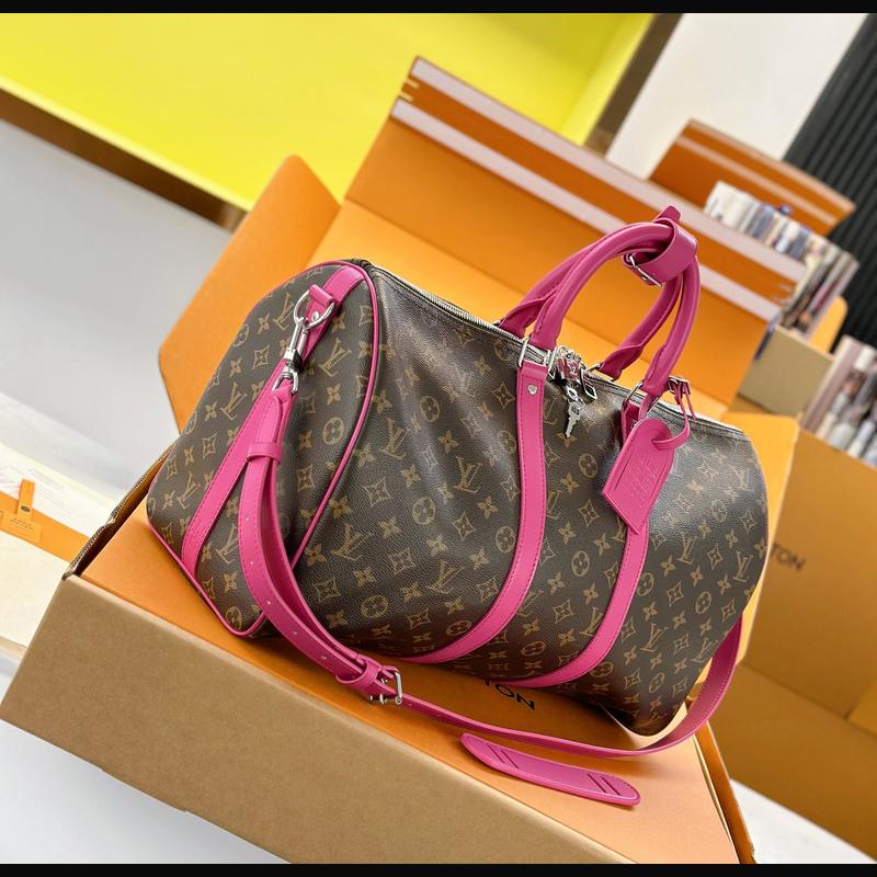 LV Keepall Bandoulière 45 M13807 · 桃紅邊老花 複刻實拍圖 5