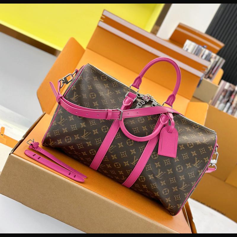 LV Keepall Bandoulière 45 M13807 · 桃紅邊老花 複刻實拍圖 6