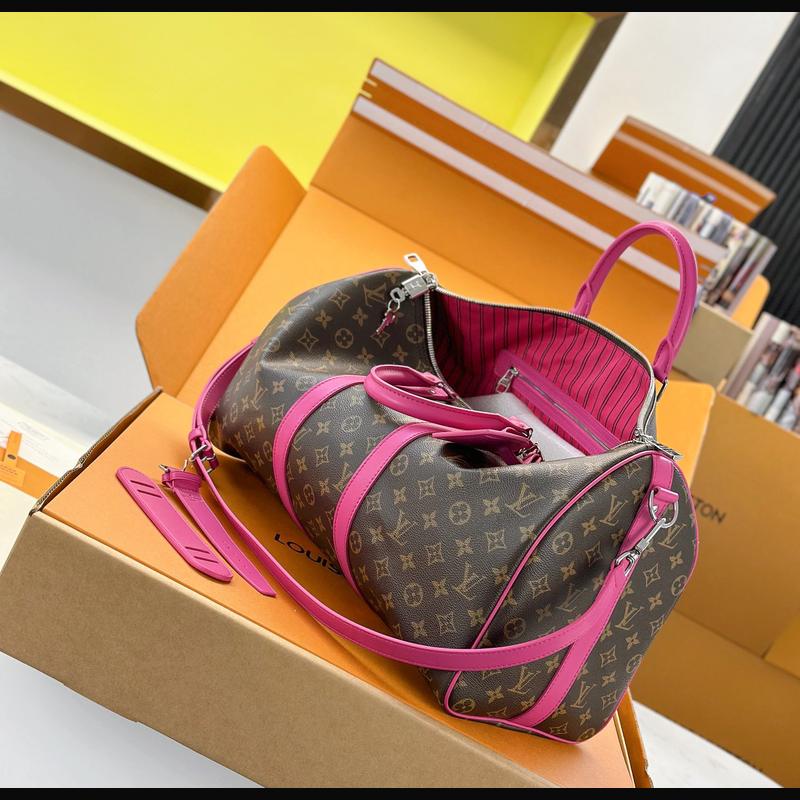 LV Keepall Bandoulière 45 M13807 · 桃紅邊老花 複刻實拍圖 8